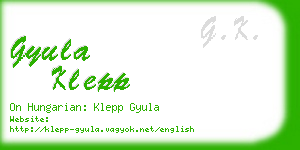 gyula klepp business card